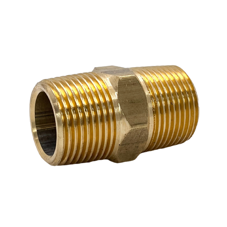 Brass Hex Nipple BSP    1/8" (4mm) X 1/8" (4mm)   0127-02       