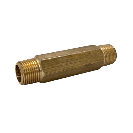 Brass Long Hex Nipple  BSP 1/8" (4mm) X 1/8" (4mm) X 11/2" Long    0128-0224