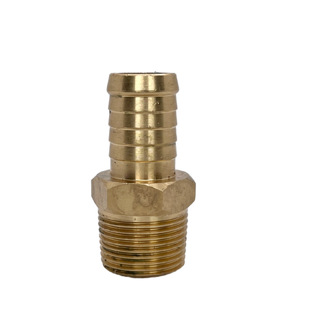 Brass Male Hose Tail  3/16”(5mm) Barb  x  1/8”(4mm) NPT  02NP03-0302 