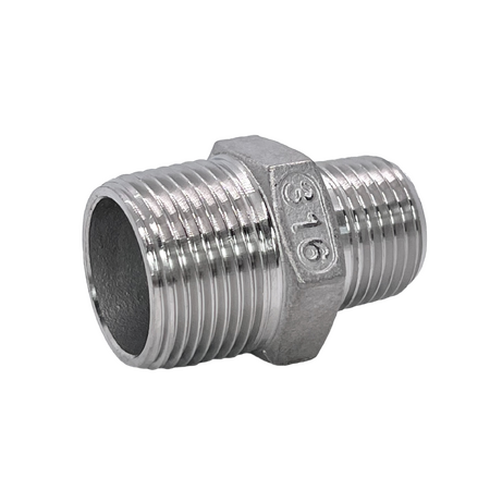 Stainless Steel Reducing Nipple NPT 1/4" (6mm) x 1/8" (4mm) 31SSN73-0402    