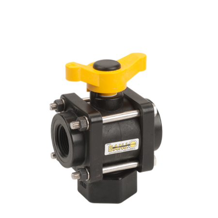 Banjo Ball Valve 3 Way Bottom Load 2" NPT Ports V200BL (Note 2" Comes With Lever Handle)