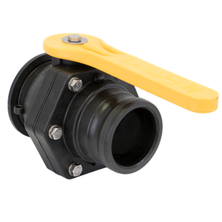 Banjo Stubby Valve  3" Standard Port Flange x 3" Male Camlock   MVSF300