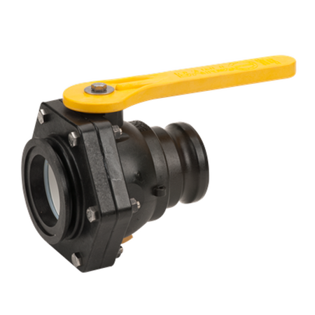 Banjo Stubby Valve   3" Full Port Flange x 3" Male Camlock    MVSF300FP