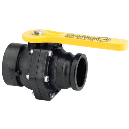 Banjo Stubby Valve  2" NPT Standard Port Female x 2" Male Camlock    VSF200