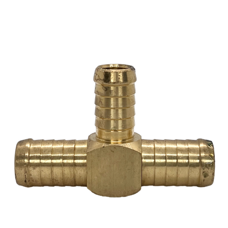 Brass Hose Barb Reducing Tee   