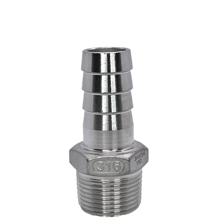  Stainless Steel Hose Barb BSP                