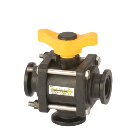 Banjo Ball Valve Flanged 3 Way Bottom Load