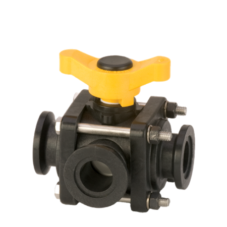 Banjo Ball Valve Flange 3 Way Side Load